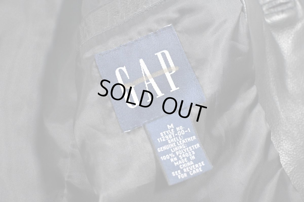 画像6: Used Gap Leather Tailored Jacket Black (6)