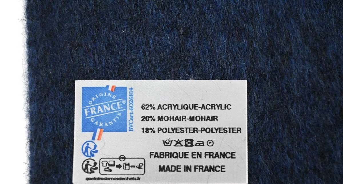画像2: Pierre Quioc Mohair Scarf Barbeau(Navy) made in France (2)