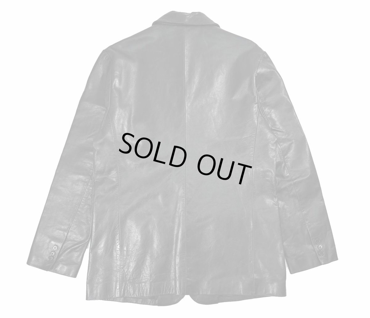 画像2: Used Gap Leather Tailored Jacket Black (2)