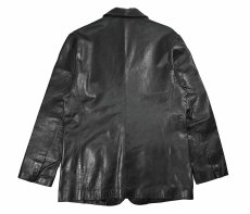 画像2: Used Gap Leather Tailored Jacket Black (2)