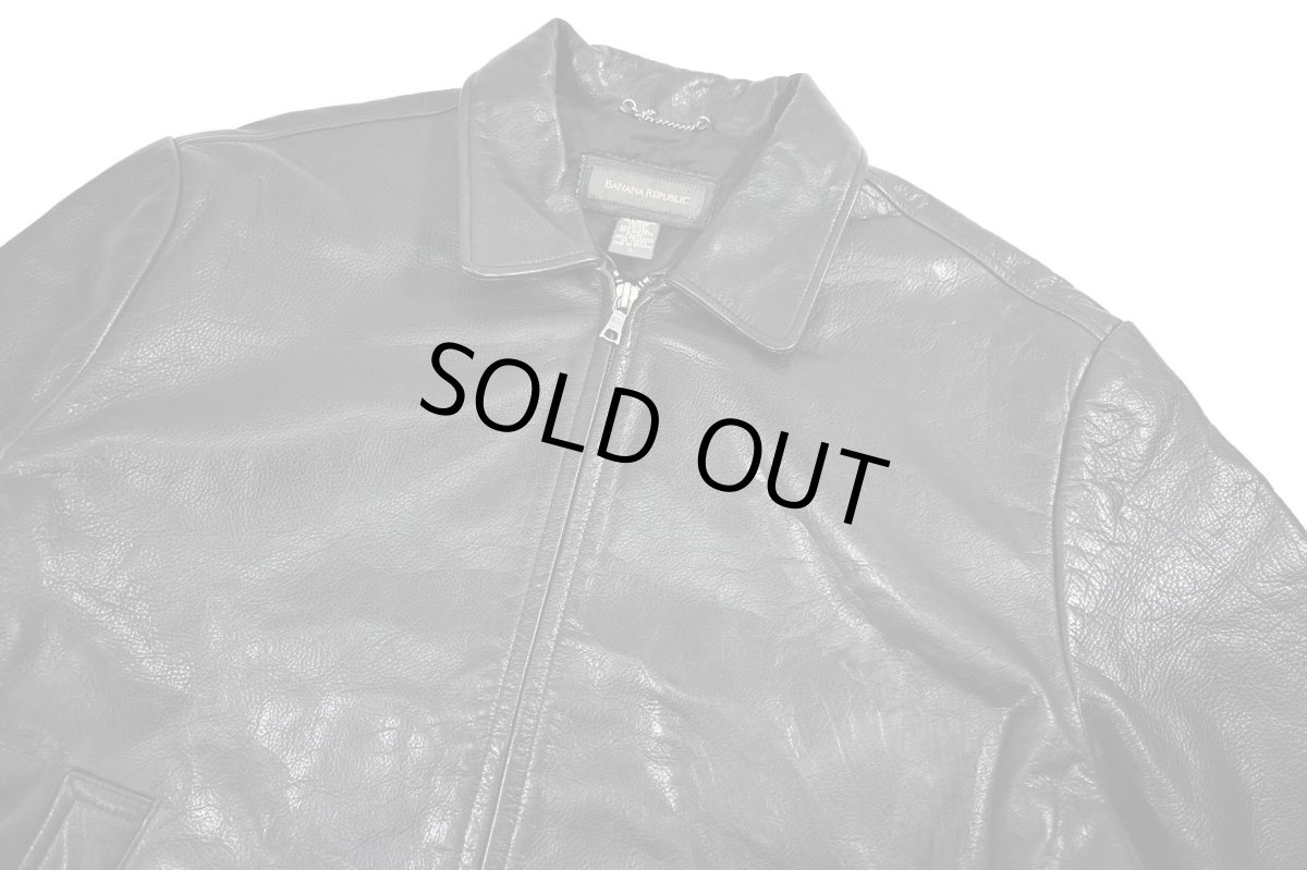 画像3: Used Banana Republic Leather Jacket Black (3)