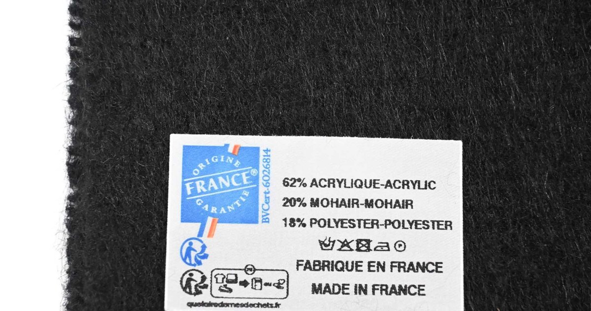 画像2: Pierre Quioc Mohair Scarf Noir(Black) made in France (2)