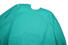 画像2: Used Tultex Raglan Sleeve Blank Sweat Shirt Teal made in USA (2)