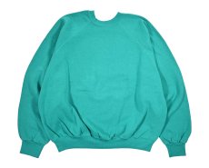 画像1: Used Tultex Raglan Sleeve Blank Sweat Shirt Teal made in USA (1)