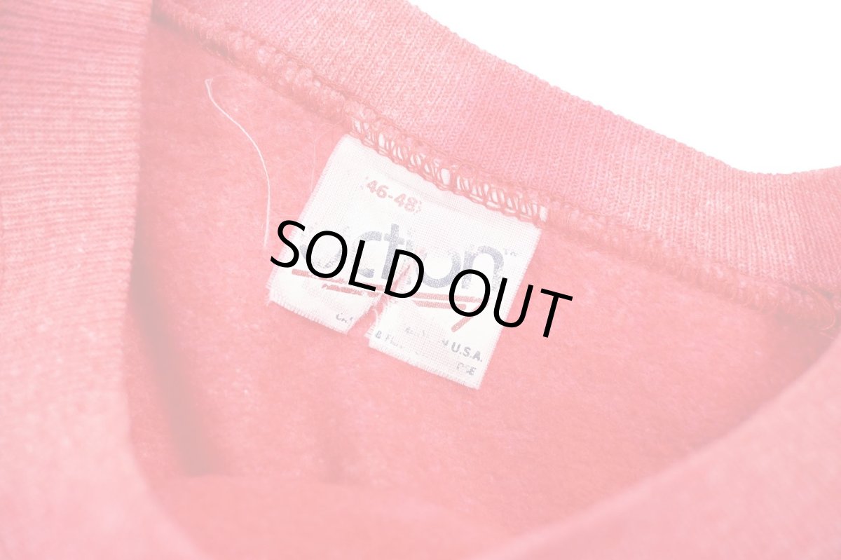 画像4: Used Action Raglan Sleeve Blank Sweat Shirt Red made in USA (4)