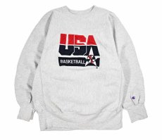 画像1: 90s Used Champion Reverse Weave Sweat Shirt "USA Basketball" made in USA (1)