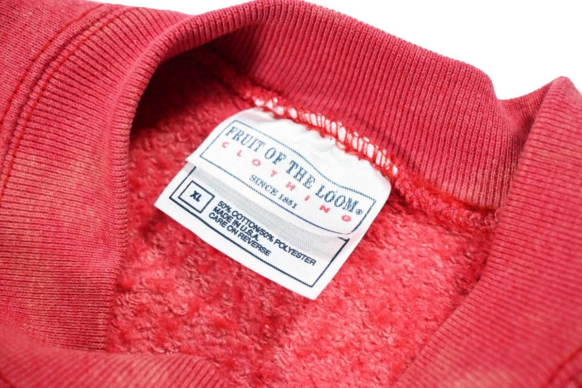 画像4: Used Fruit of the Loom Raglan Sleeve Blank Sweat Shirt Red made in USA (4)