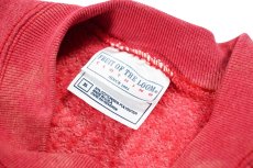 画像4: Used Fruit of the Loom Raglan Sleeve Blank Sweat Shirt Red made in USA (4)