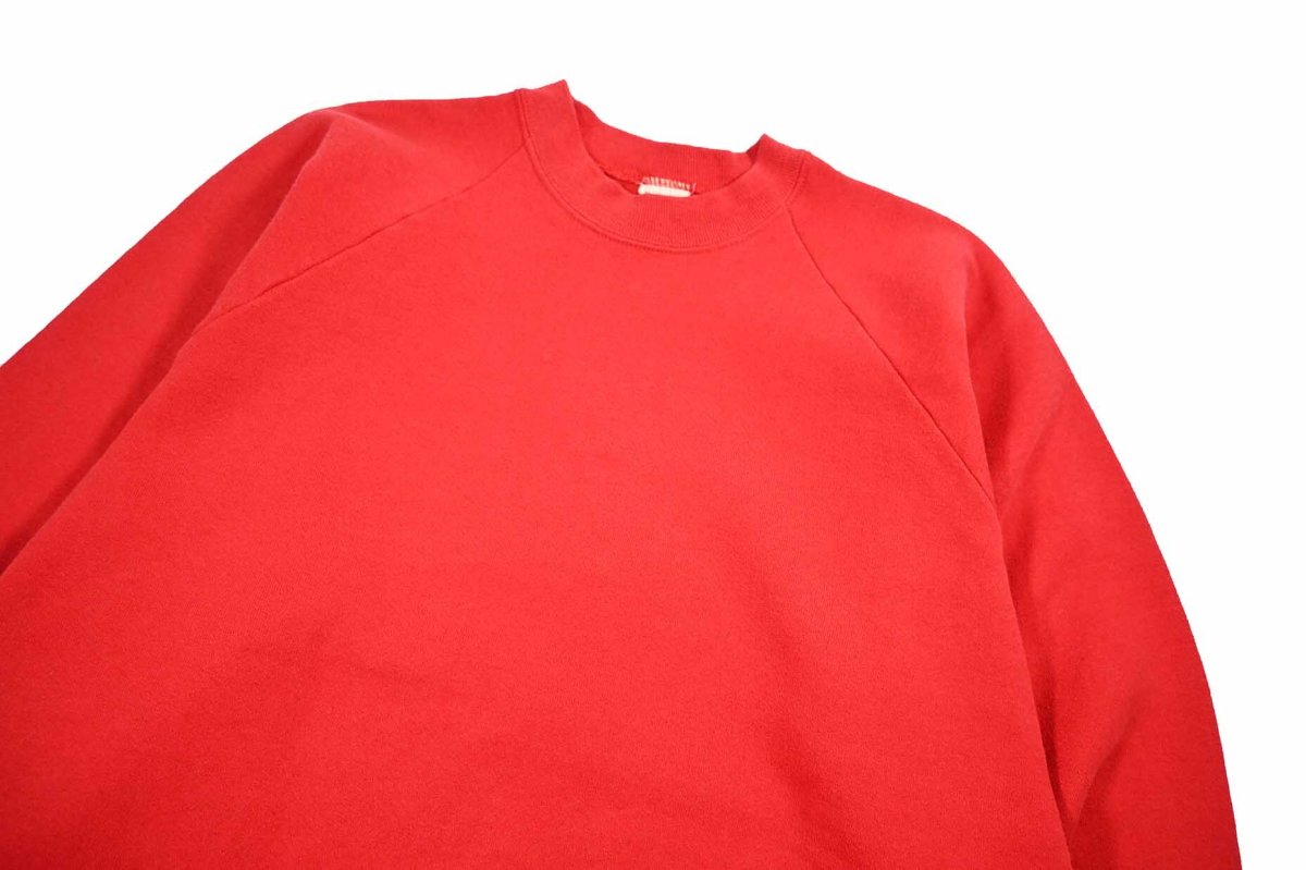画像2: Used Raglan Sleeve Blank Sweat Shirt Red (2)