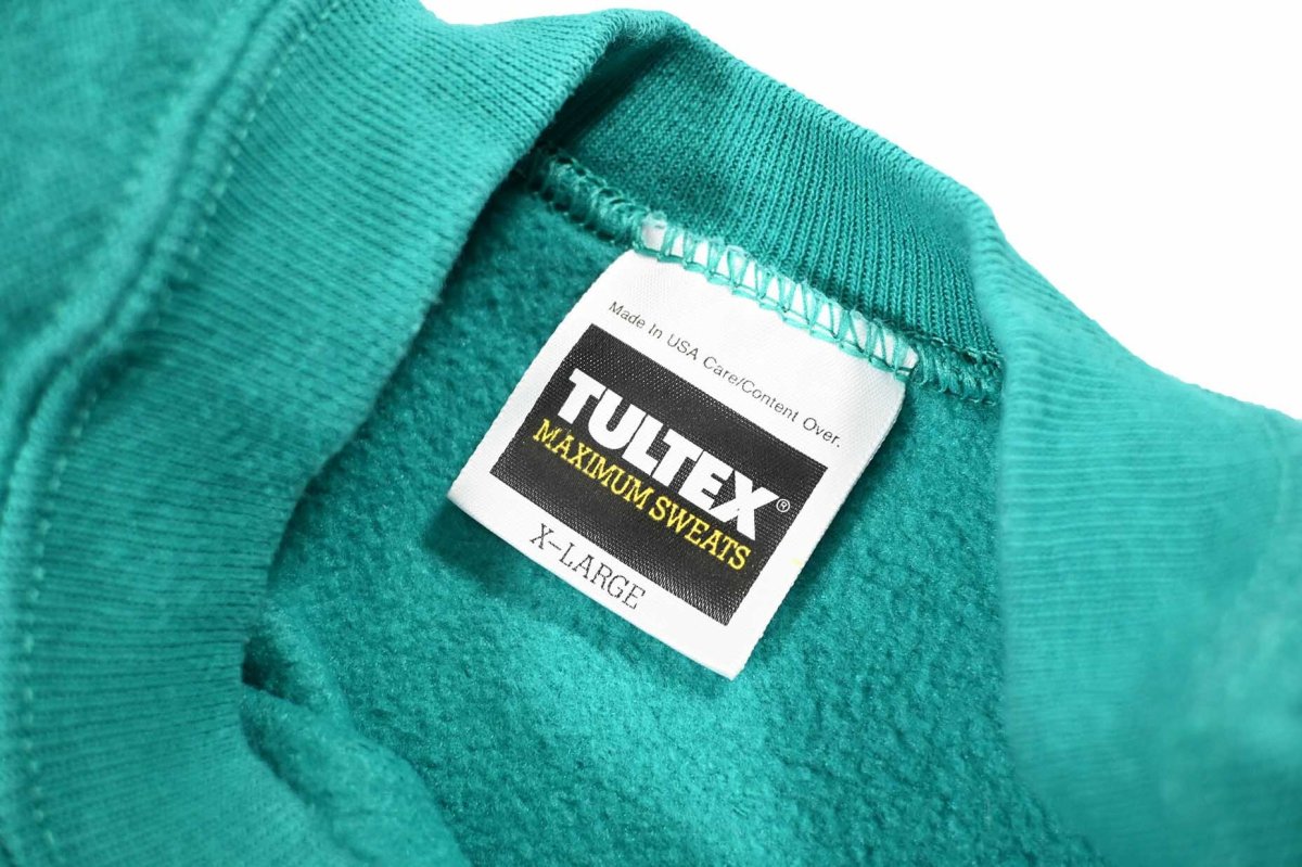 画像4: Used Tultex Raglan Sleeve Blank Sweat Shirt Teal made in USA (4)