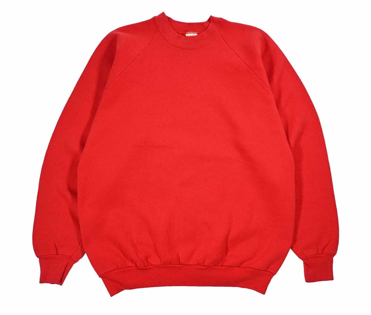 画像1: Used Raglan Sleeve Blank Sweat Shirt Red (1)