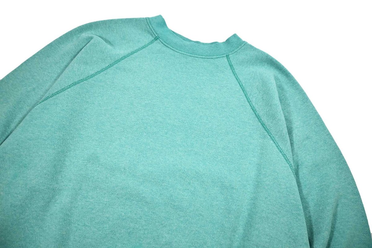 画像2: Used Tultex Raglan Sleeve Blank Sweat Shirt Teal made in USA (2)