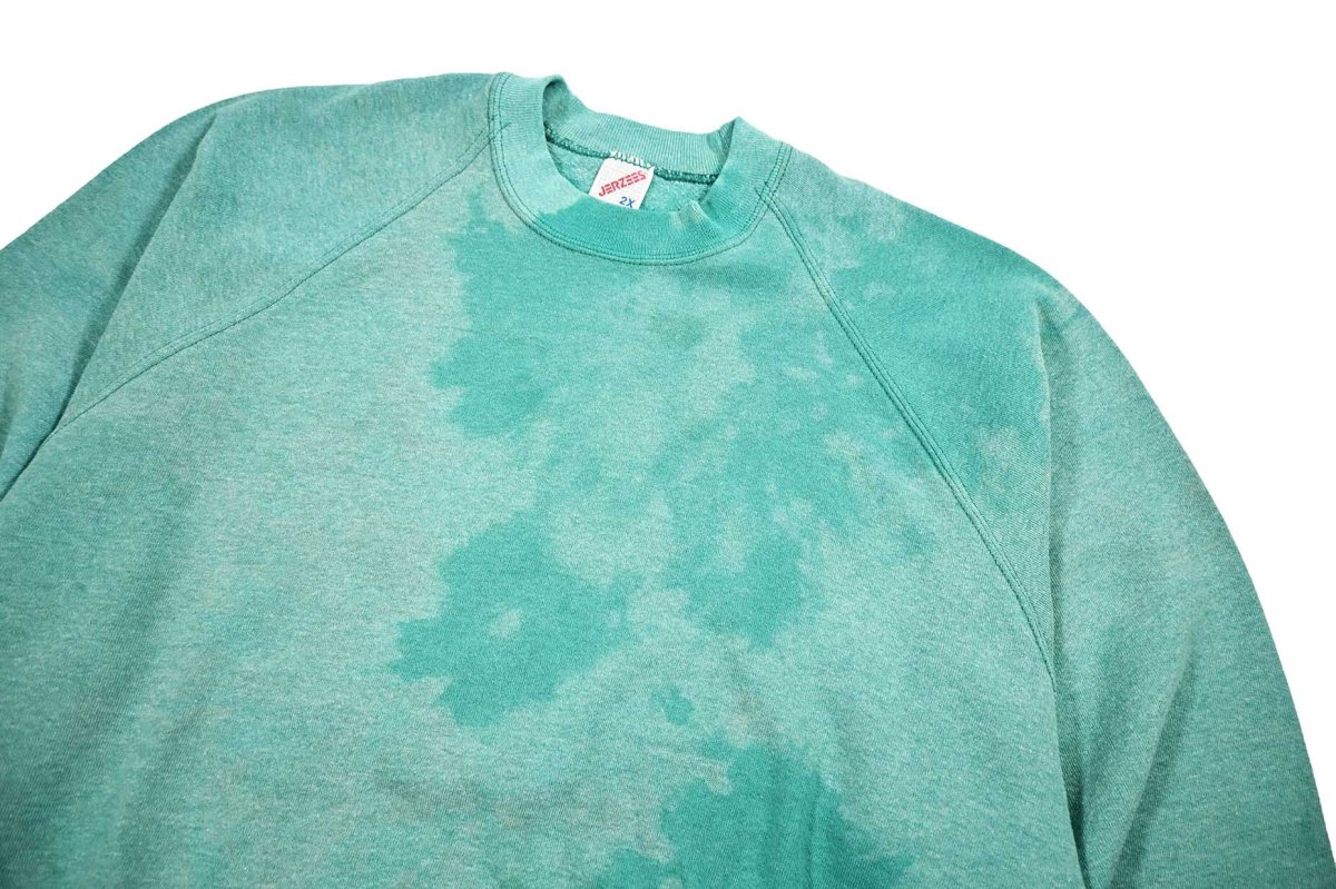 画像2: Used Jerzees Raglan Sleeve Blank Sweat Shirt Teal made in USA (2)
