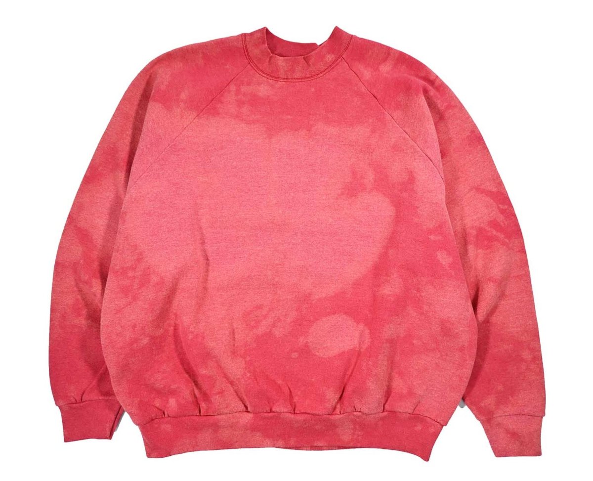 画像1: Used Fruit of the Loom Raglan Sleeve Blank Sweat Shirt Red made in USA (1)