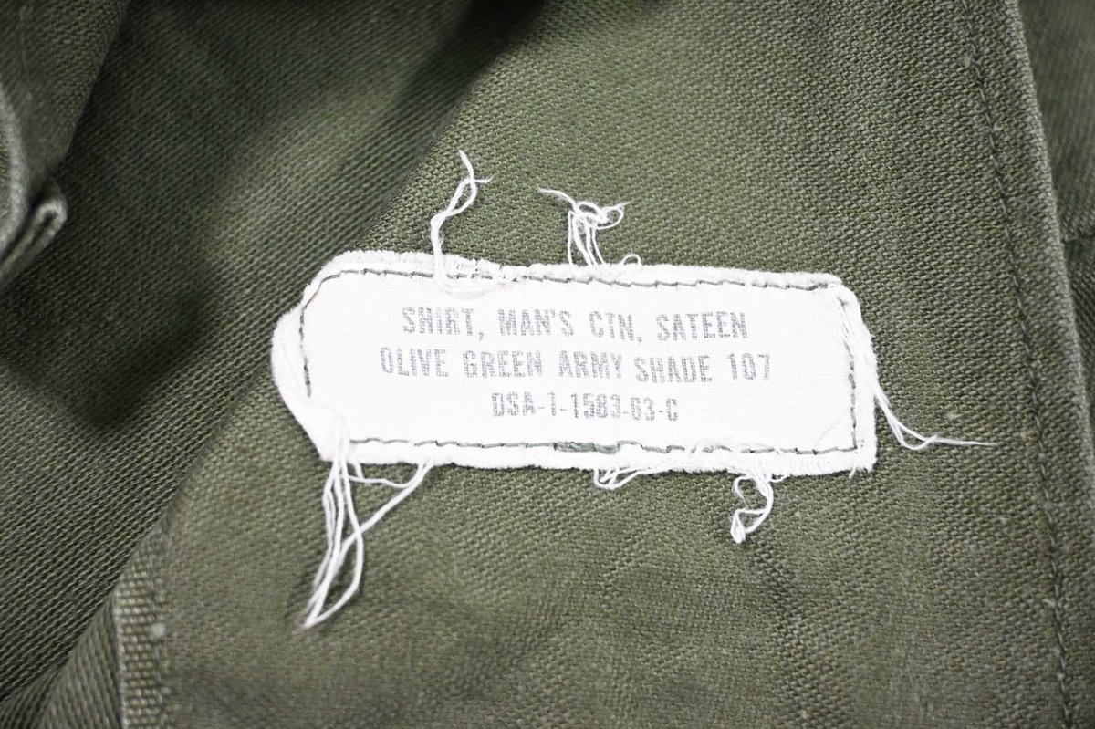画像5: Used Us Military Cotton Sateen OG 107 Utility Shirt (5)