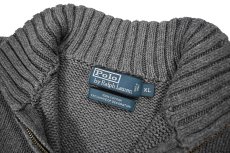 画像4: Used Polo Ralph Lauren Quarter Zip Cotton Knit Grey ラルフローレン (4)