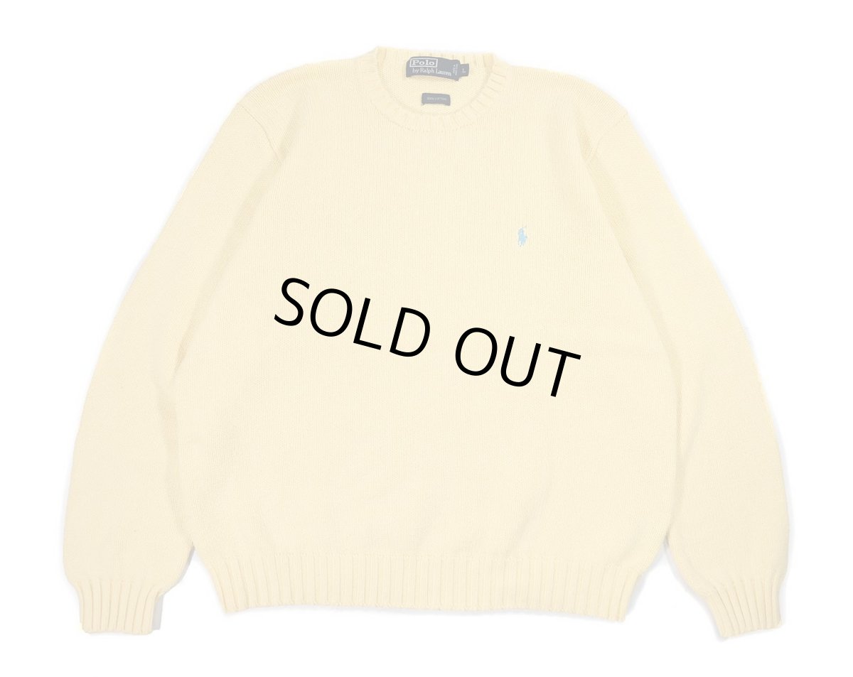 画像1: Used Polo Ralph Lauren Cotton Knit Yellow ラルフローレン (1)