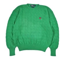 画像1: Used Polo Ralph Lauren Cotton Knit Green ラルフローレン (1)