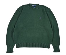 画像1: Used Polo Ralph Lauren Cotton Knit Green ラルフローレン (1)