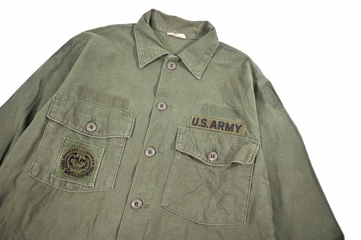 画像2: Used Us Military Cotton Sateen OG 107 Utility Shirt (2)
