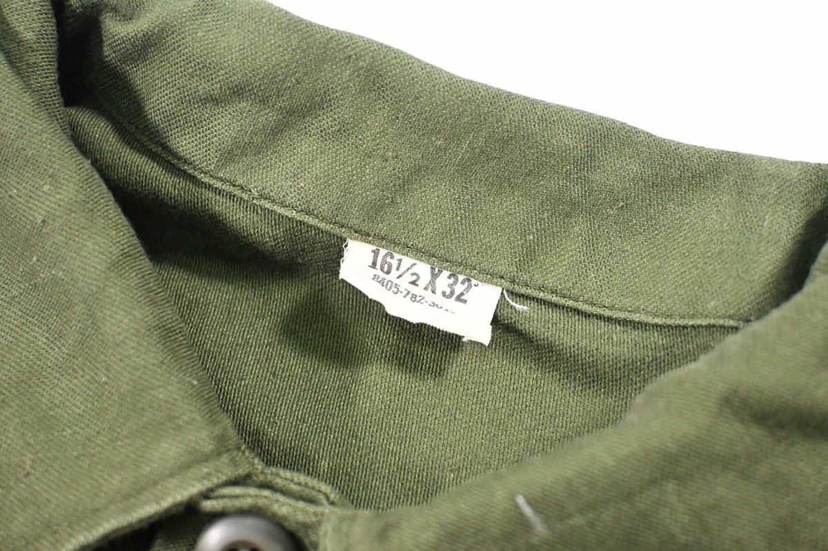 画像4: Used Us Military Cotton Sateen OG 107 Utility Shirt (4)