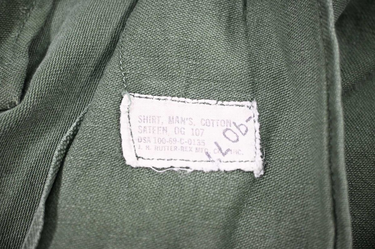 画像5: Used Us Military Cotton Sateen OG 107 Utility Shirt (5)