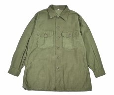 画像1: Used Us Military Cotton Sateen OG 107 Utility Shirt (1)
