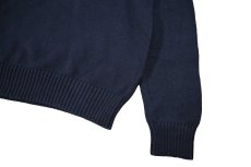 画像3: Used Polo Ralph Lauren Quarter Zip Cotton Knit Navy ラルフローレン (3)