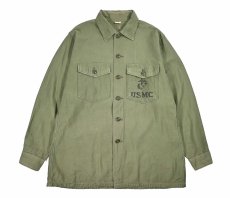 画像1: Used Us Military Cotton Sateen OG 107 Utility Shirt (1)