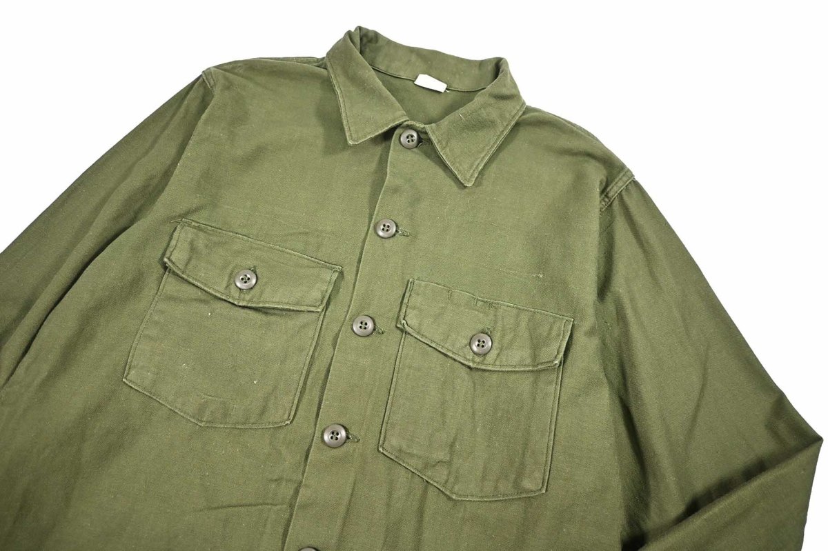 画像2: Used Us Military Cotton Sateen OG 107 Utility Shirt (2)