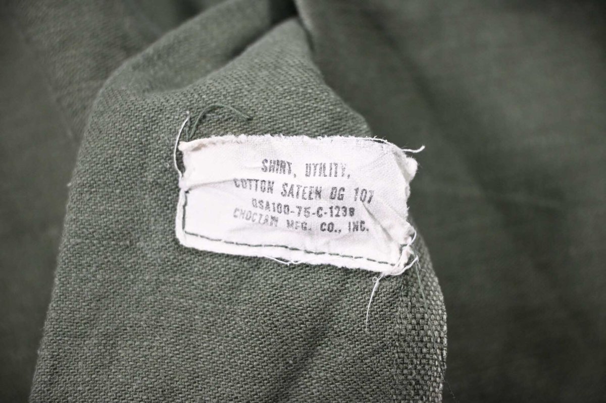 画像5: Used Us Military Cotton Sateen OG 107 Utility Shirt (5)