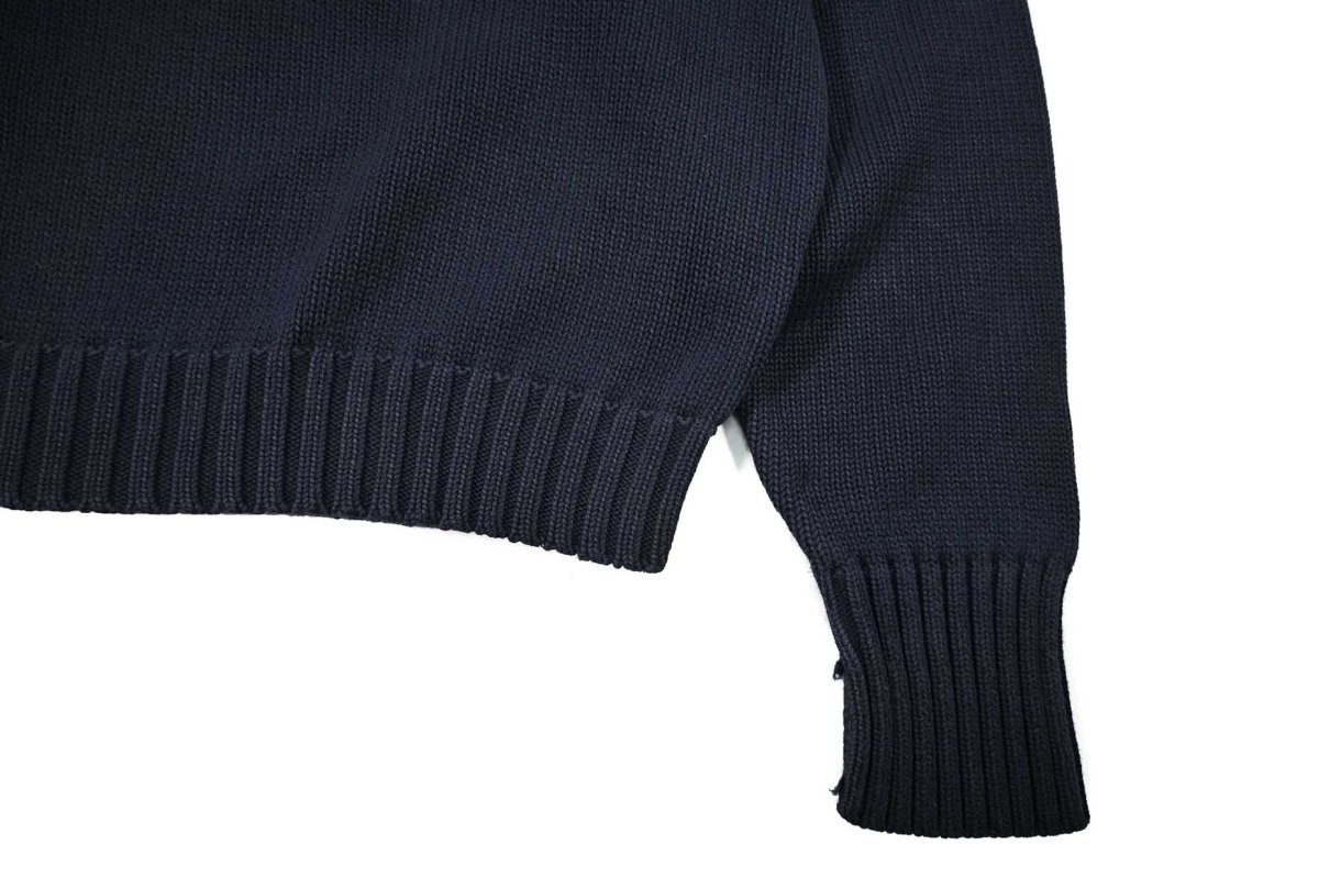 画像3: Used Polo Ralph Lauren Cotton Knit Navy ラルフローレン (3)