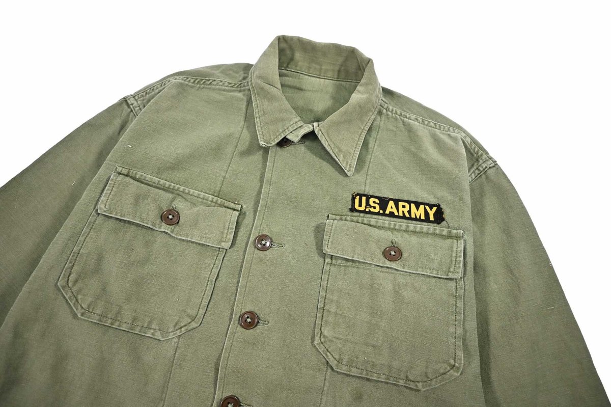 画像2: Used Us Military Cotton Sateen OG 107 Utility Shirt (2)