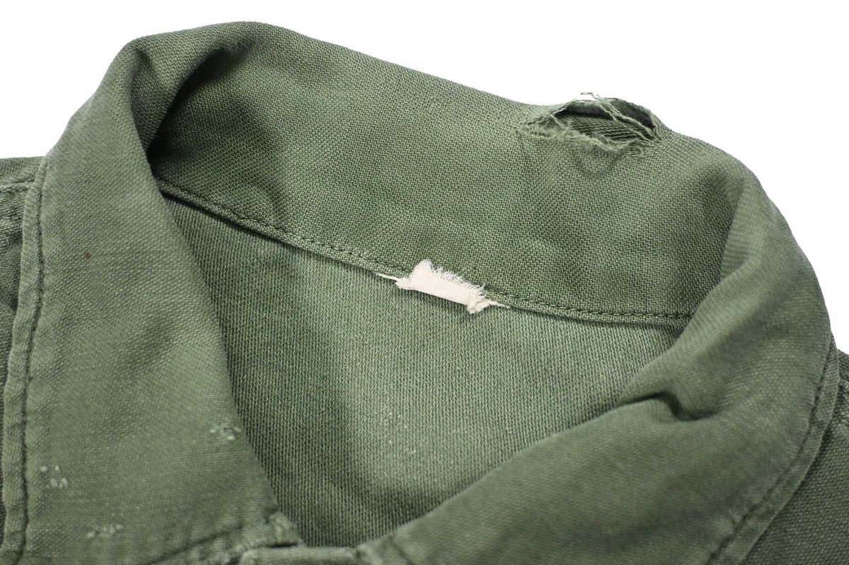 画像4: Used Us Military Cotton Sateen OG 107 Utility Shirt (4)