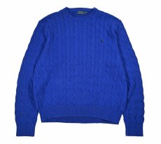 画像1: Used Polo Ralph Lauren Cotton Knit Blue ラルフローレン (1)