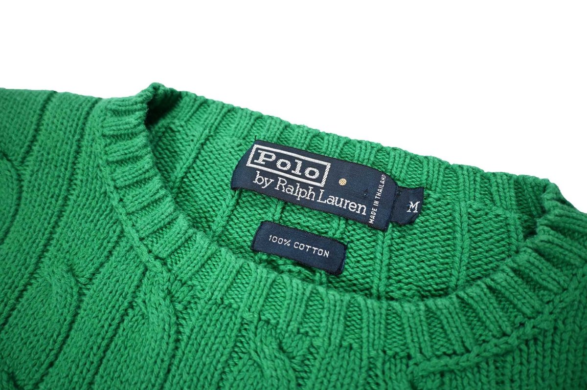 画像4: Used Polo Ralph Lauren Cotton Knit Green ラルフローレン (4)