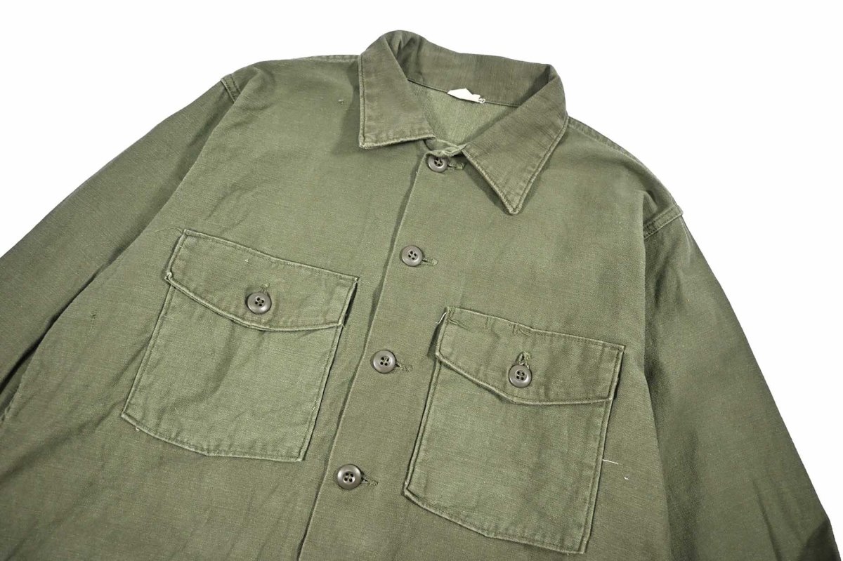 画像2: Used Us Military Cotton Sateen OG 107 Utility Shirt (2)