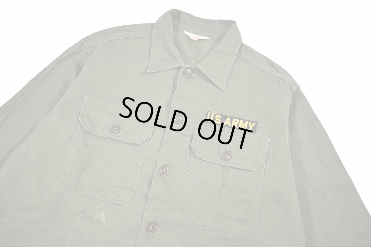 画像2: Used Fruit of the Loom Us Military Cotton Sateen OG 107 Utility Shirt (2)