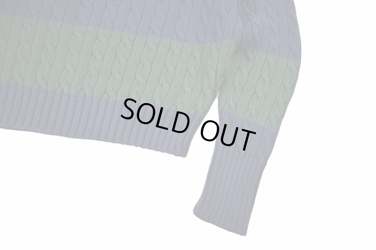 画像3: Used Polo Ralph Lauren Cotton Knit Navy/Green ラルフローレン (3)