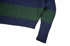 画像3: Used Polo Ralph Lauren Cotton Knit Navy/Green ラルフローレン (3)