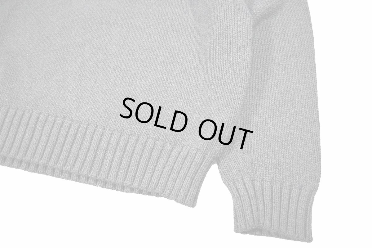 画像3: Used Polo Ralph Lauren Quarter Zip Cotton Knit Grey ラルフローレン (3)