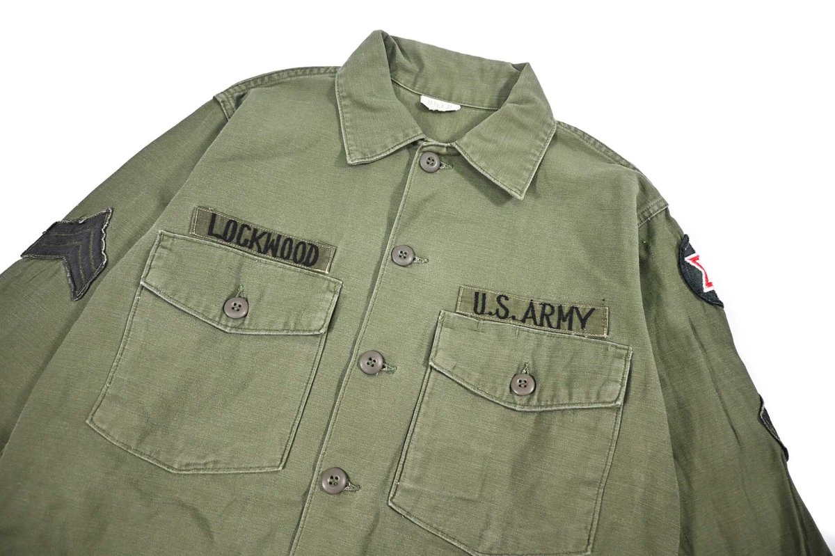 画像2: Used Us Military Cotton Sateen OG 107 Utility Shirt (2)