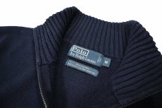 画像4: Used Polo Ralph Lauren Quarter Zip Cotton Knit Navy ラルフローレン (4)