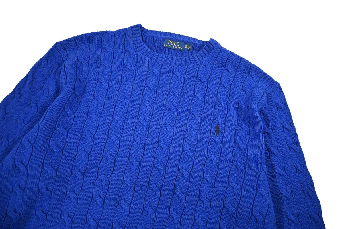 画像2: Used Polo Ralph Lauren Cotton Knit Blue ラルフローレン (2)