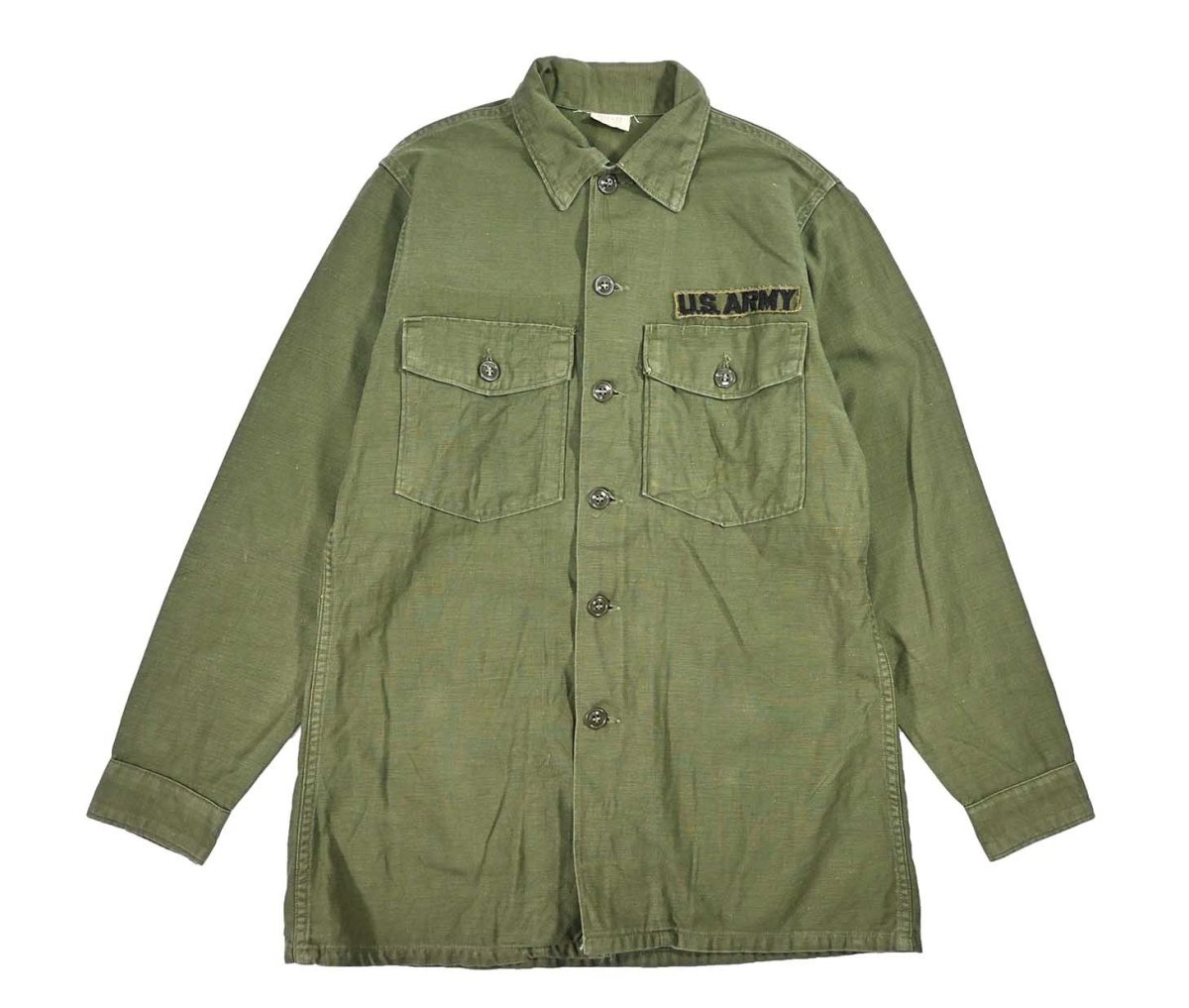 画像1: Used Us Military Cotton Sateen OG 107 Utility Shirt (1)