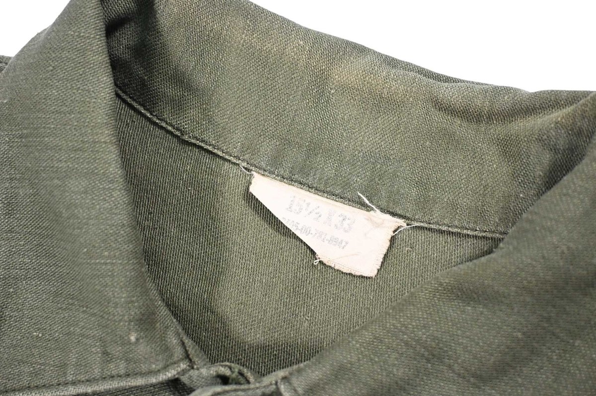 画像4: Used Us Military Cotton Sateen OG 107 Utility Shirt (4)