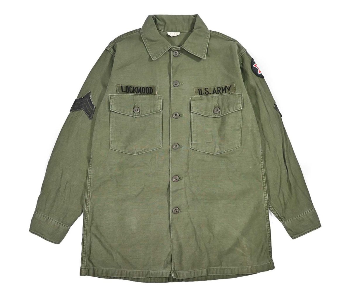 画像1: Used Us Military Cotton Sateen OG 107 Utility Shirt (1)