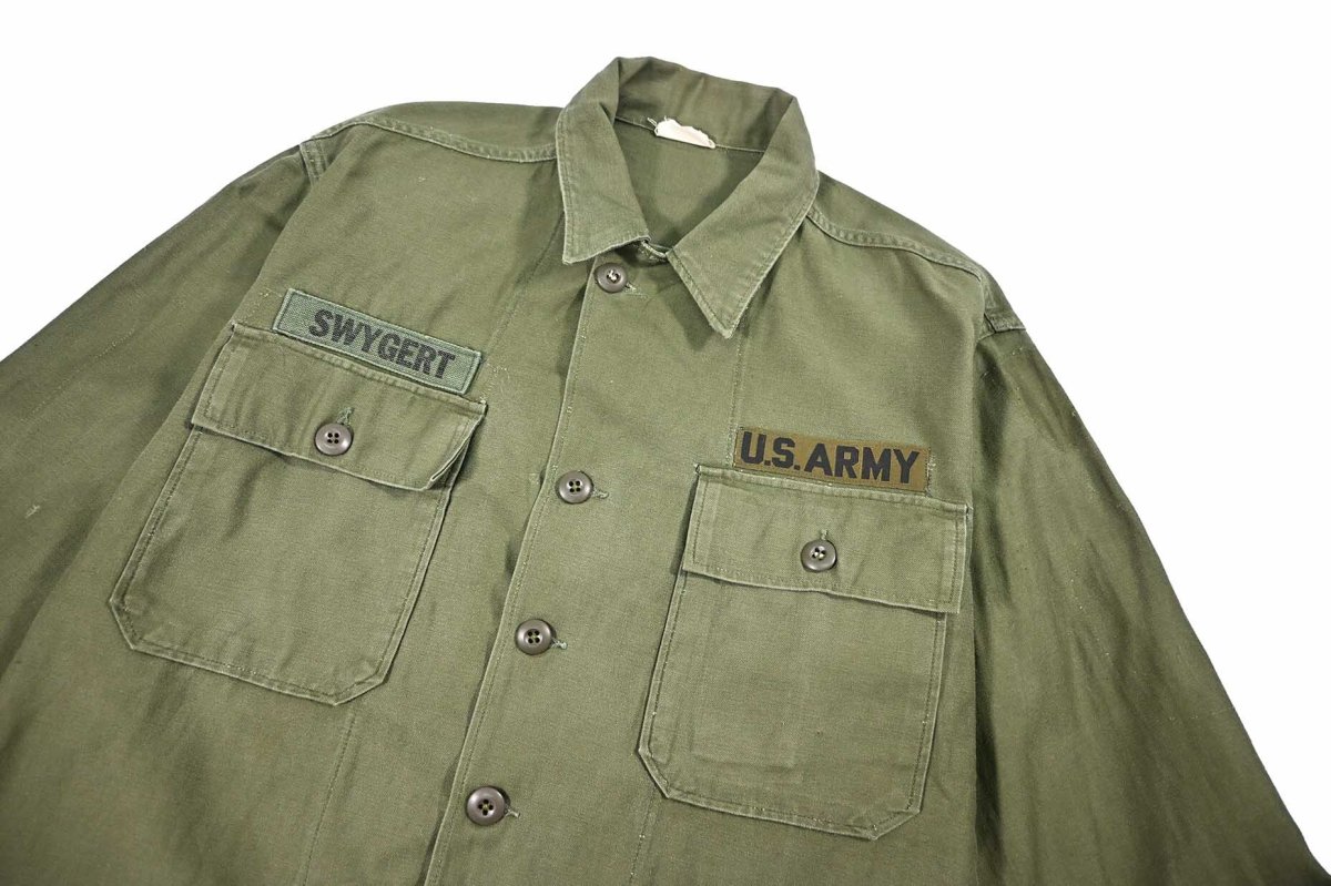 画像2: Used Us Military Cotton Sateen OG 107 Utility Shirt (2)