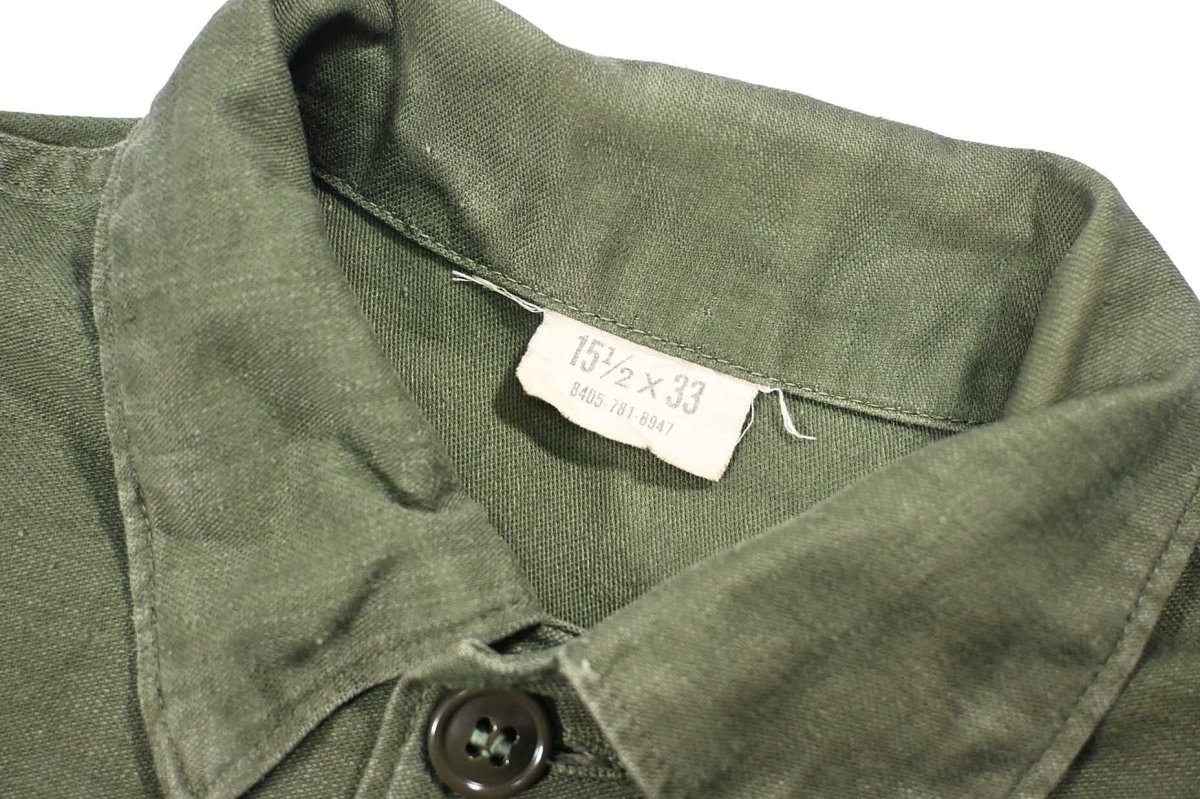 画像4: Used Us Military Cotton Sateen OG 107 Utility Shirt (4)