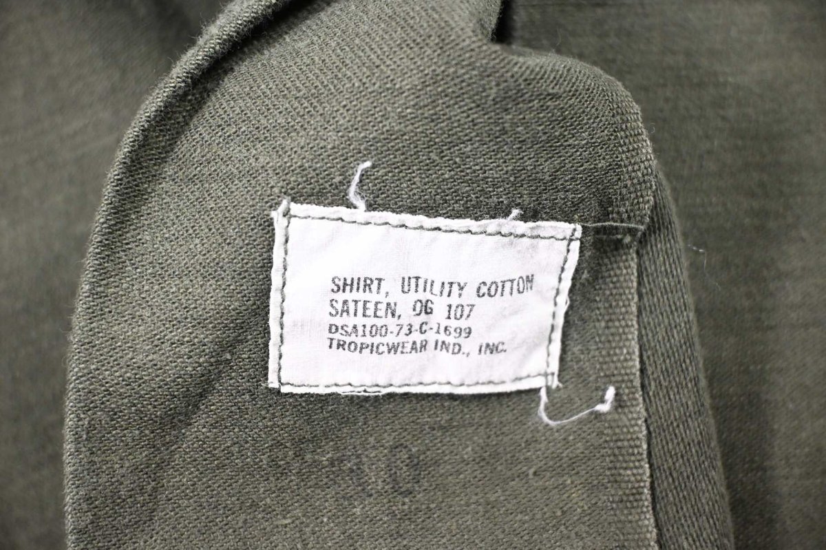 画像5: Used Us Military Cotton Sateen OG 107 Utility Shirt (5)